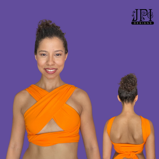 Orange Wrap Top